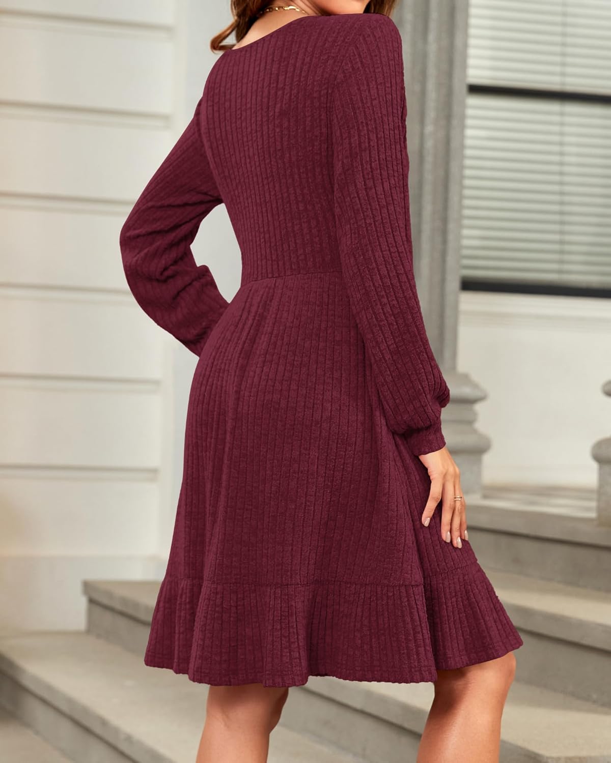 Robe Pull Femme en maille, manches longues, coupe fluide – Menvelo
