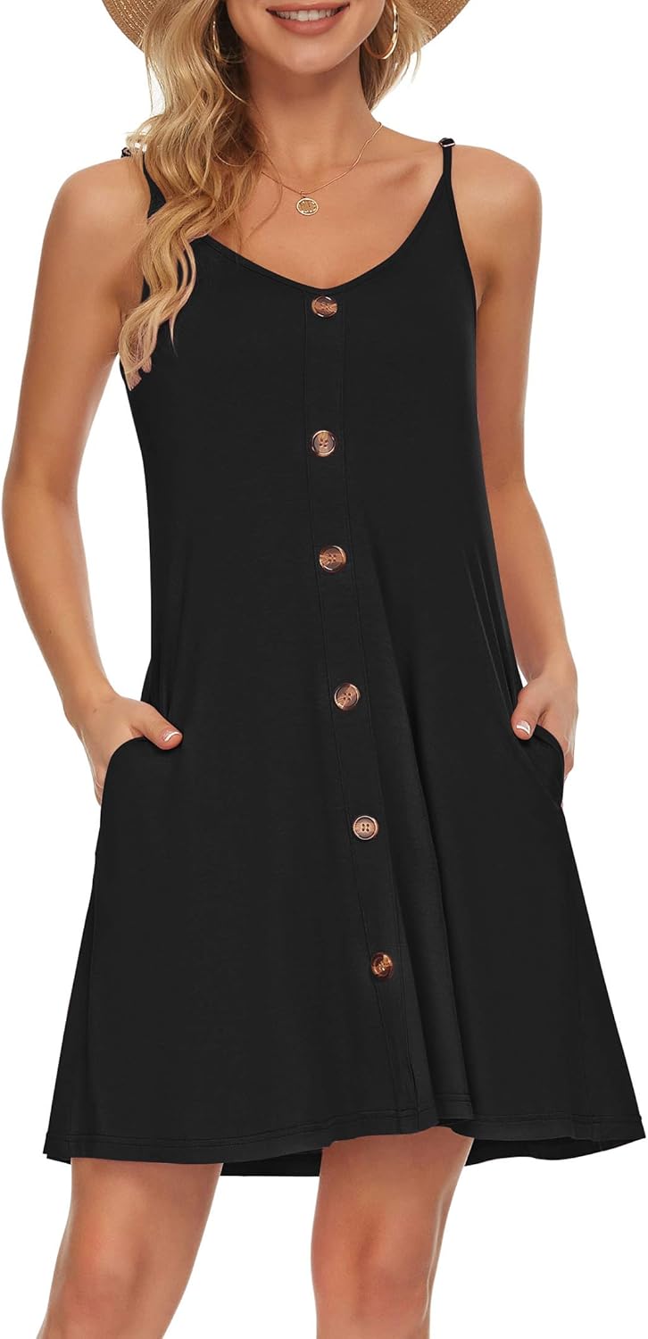 Robe Mini Femme en tissu léger, col V, coupe fluide – Menvelo