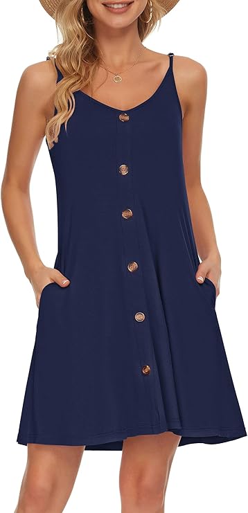 Robe Mini Femme en tissu léger, col V, coupe fluide – Menvelo