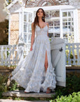 Robe Longue Femme Fleurie en Mousseline – Coupe A-Line Style Bretelles