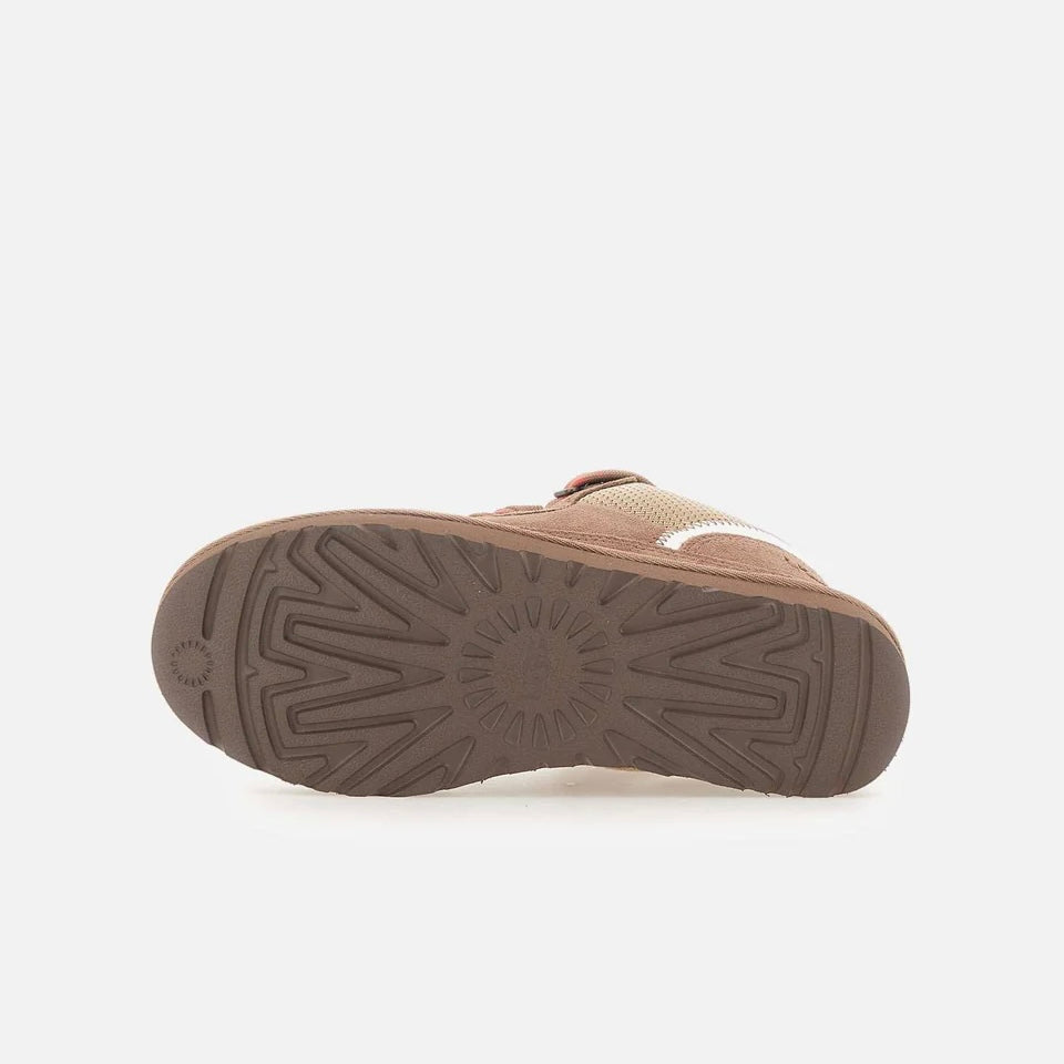 UGG Lowmel Rocky Oak baskets femme en daim et textile recyclé marron chêne, vue de dessus