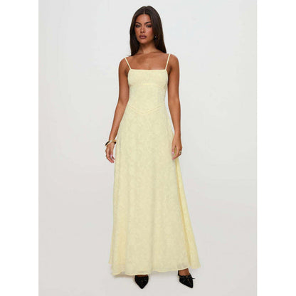 Robe Maxi Fleurie Élégante Femme – Bretelles Fines Dos Lacé