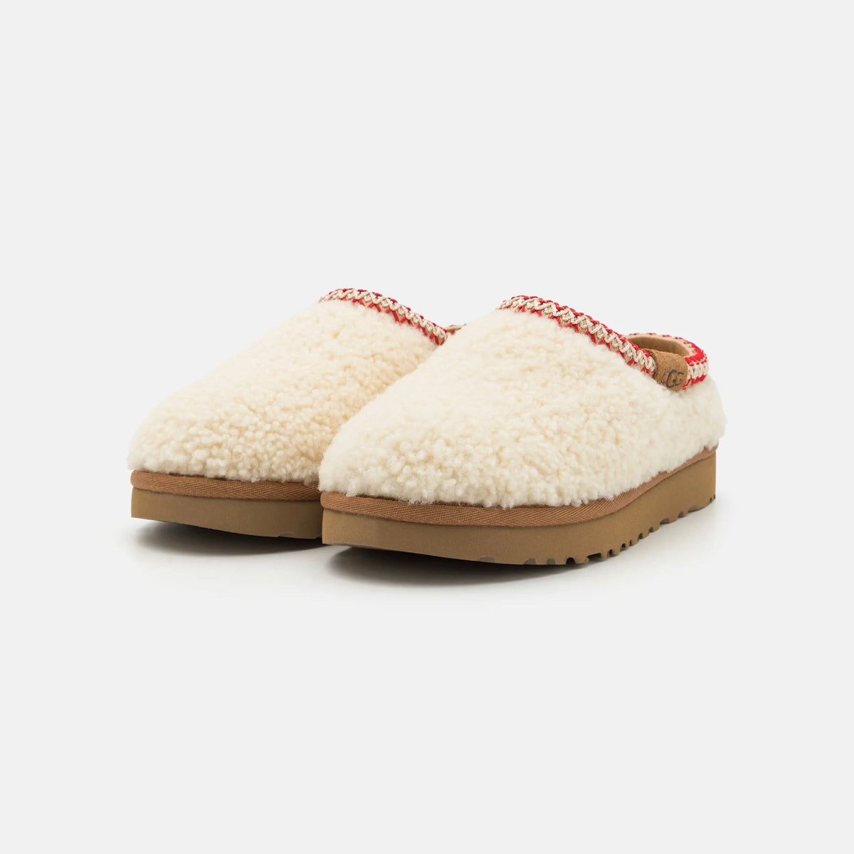 UGG Tasman Maxi Curly Natural chaussons femme en daim et peau de mouton naturel, vue de face