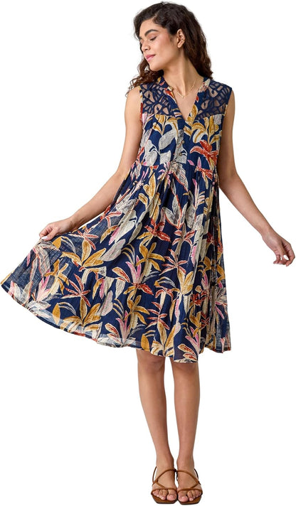 Robe Midi Femme en dentelle, col V, coupe confortable – Menvelo
