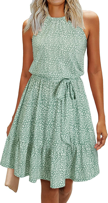 Robe Mini Femme en tissu léger, dos nu, coupe fluide – Menvelo