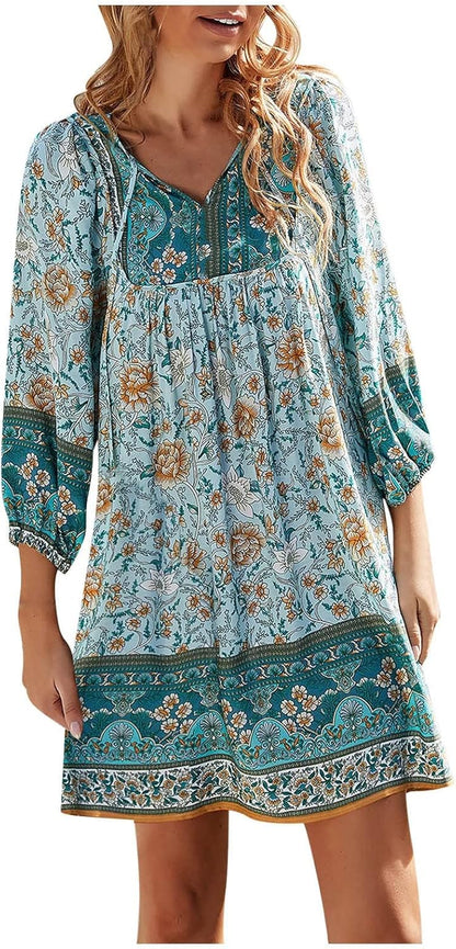 Robe Midi Femme en lin, plissée, coupe fluide – Menvelo
