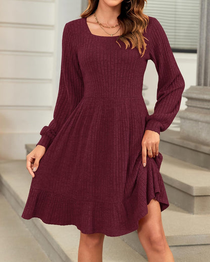 Robe Pull Femme en maille, manches longues, coupe fluide – Menvelo