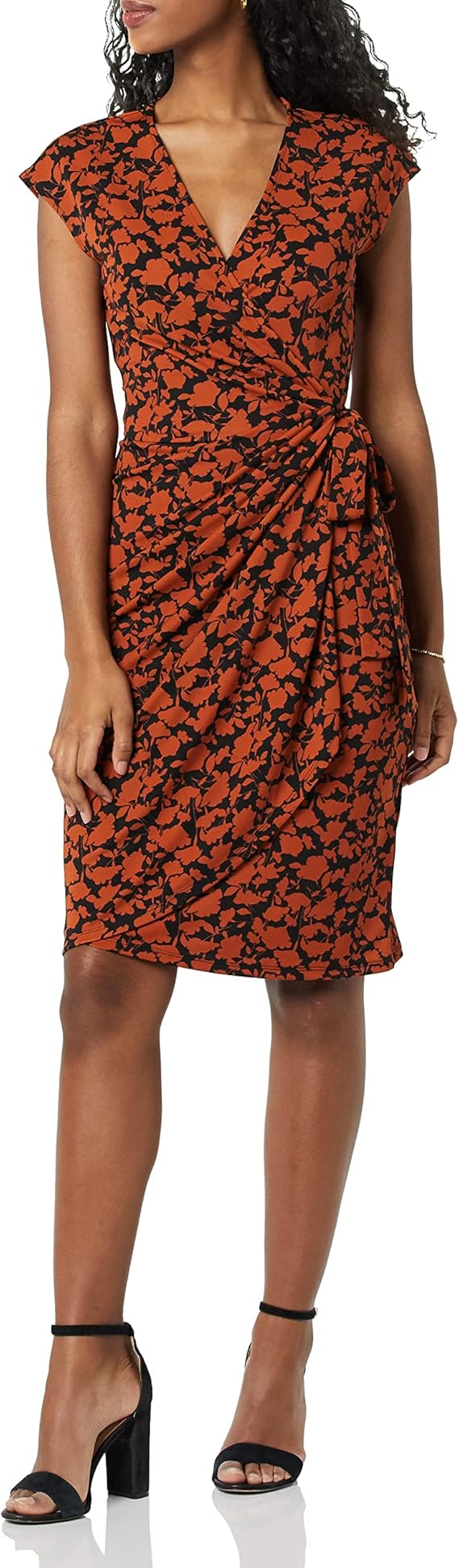 Robe Midi Femme en coton, col V, coupe moulante – Menvelo