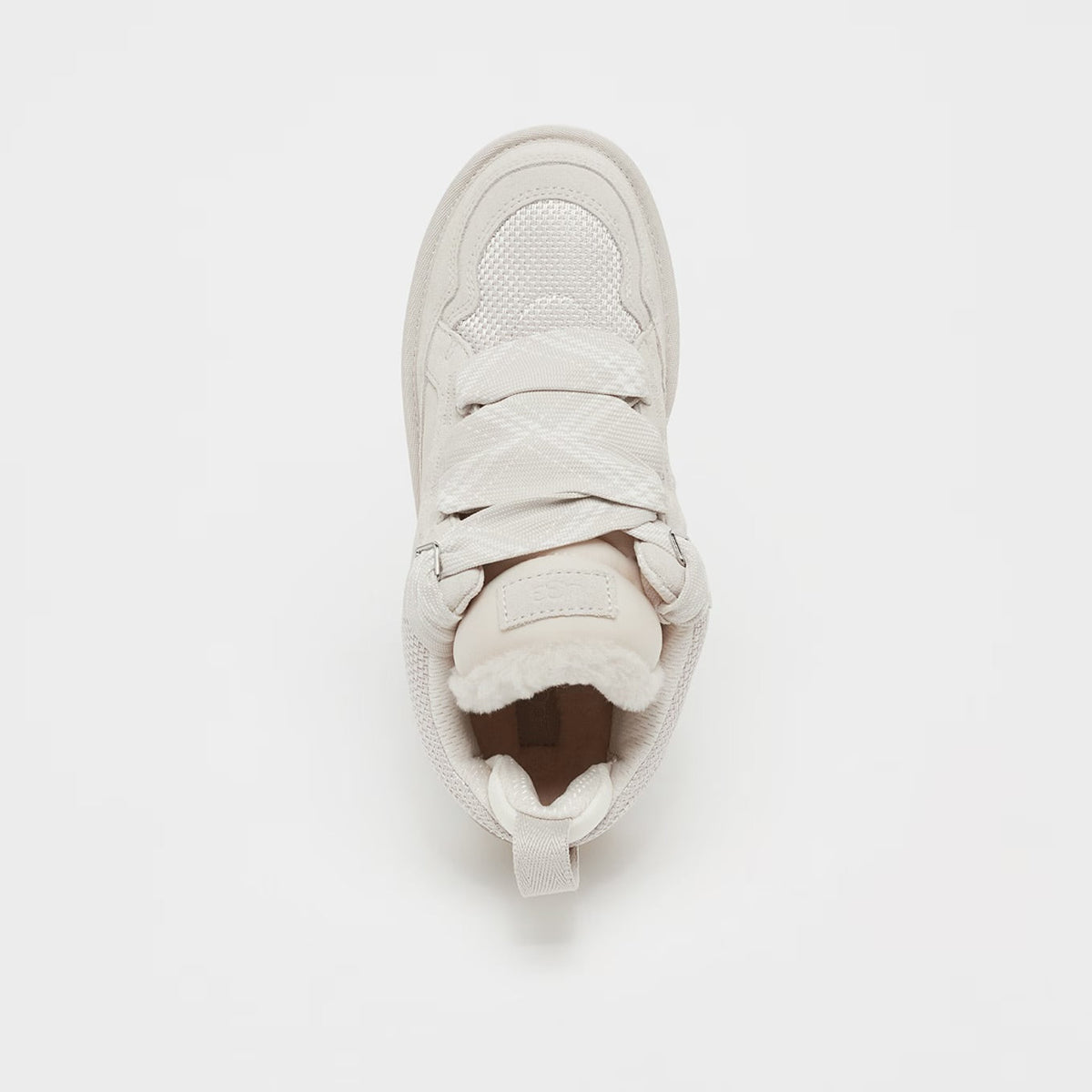 UGG Lowmel Ceramic baskets femme en daim et textile recyclé blanc, détail intérieur