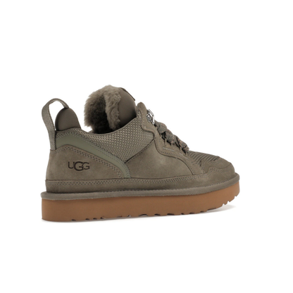 UGG Lowmel Moss Green baskets femme en daim et textile recyclé vert mousse, vue de face