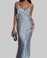 Robe Longue Femme à Pois – Coupe Fluide Sans Manches