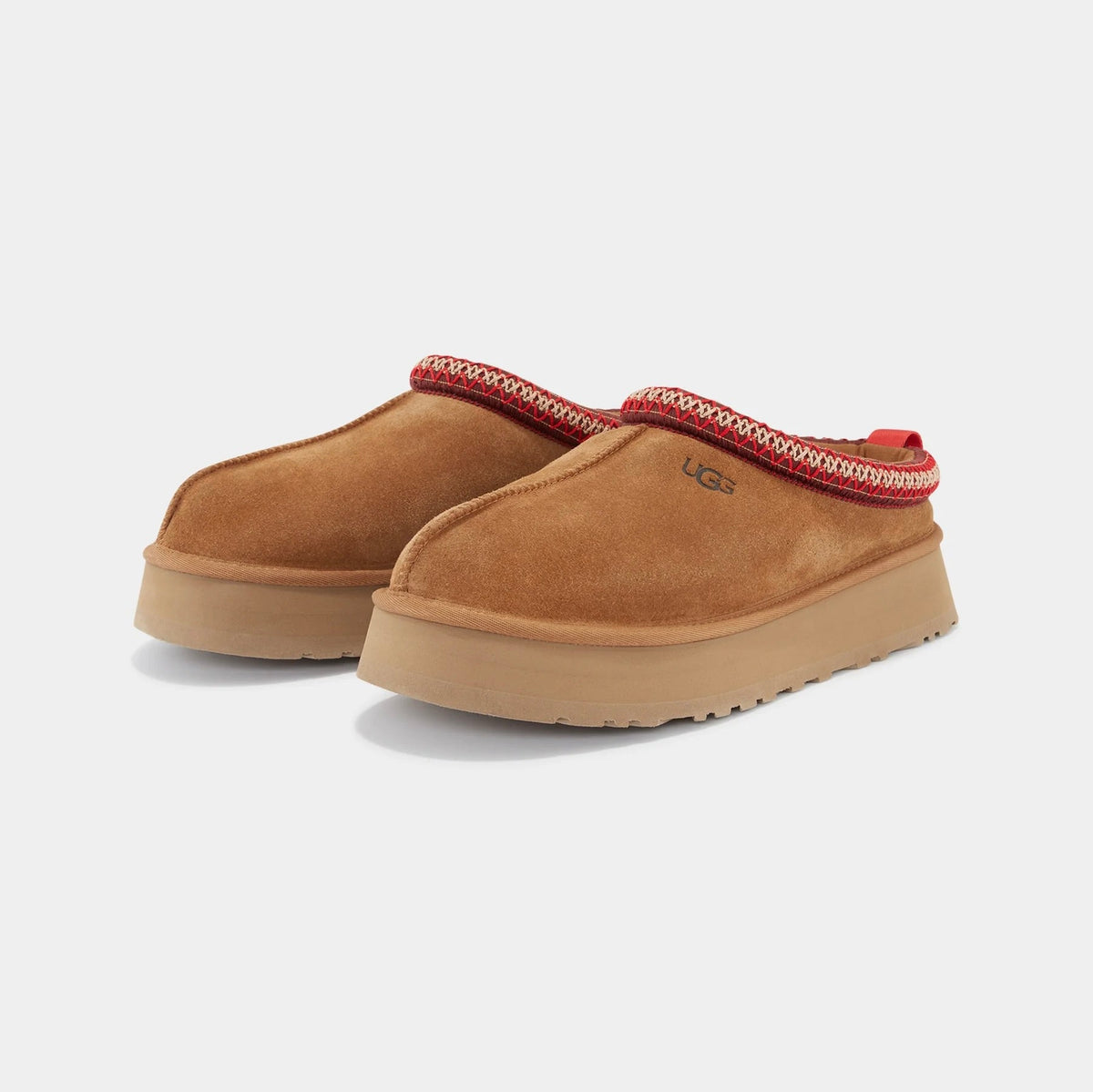 UGG Tazz Chestnut chaussons à plateforme femme en daim et peau de mouton marron chestnut, vue de face