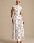 Robe Longue Femme à Pois – Légère Coupe A-Line Sans Manches