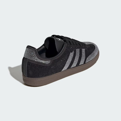 Sneakers basses Adidas Samba OG rhinestone black silver swarovski unisexe