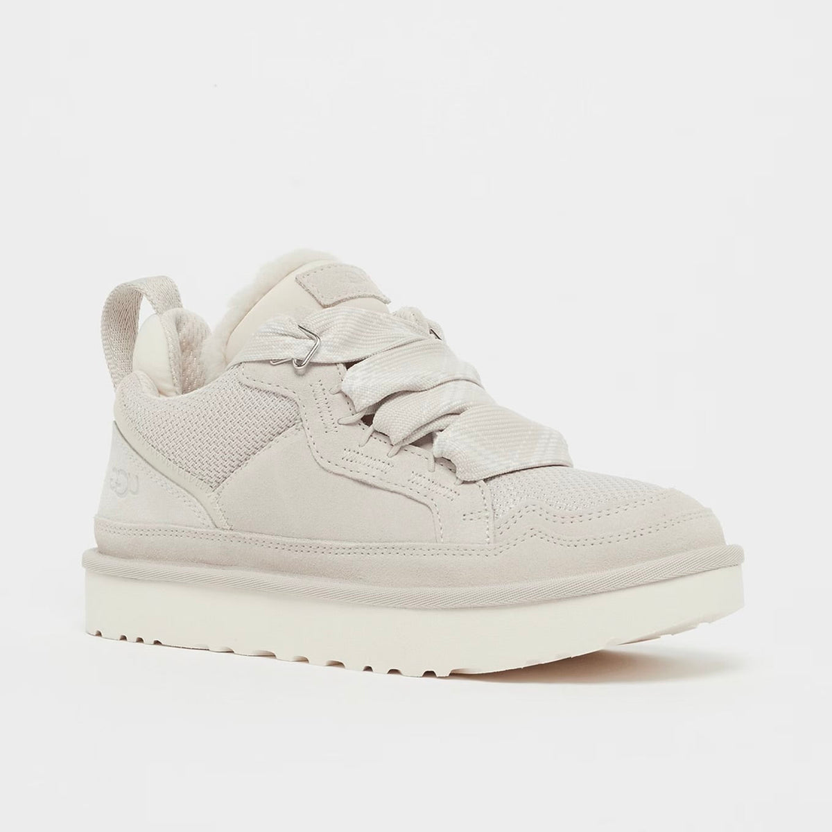 UGG Lowmel Ceramic baskets femme en daim et textile recyclé blanc, vue de face