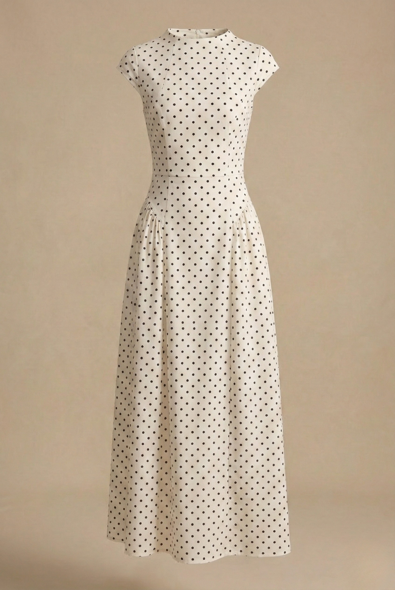 Robe Longue Femme à Pois – Légère Coupe A-Line Sans Manches