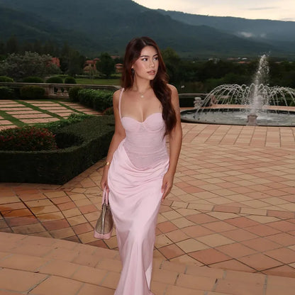 Robe Maxi Femme Sans Coutures – Coupe Slim & Bretelles Fines