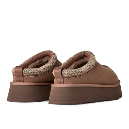 UGG Tazz II Rocky Oak chaussons à plateforme femme en daim et peau de mouton marron chêne, détail semelle