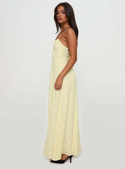 Robe Maxi Fleurie Élégante Femme – Bretelles Fines Dos Lacé