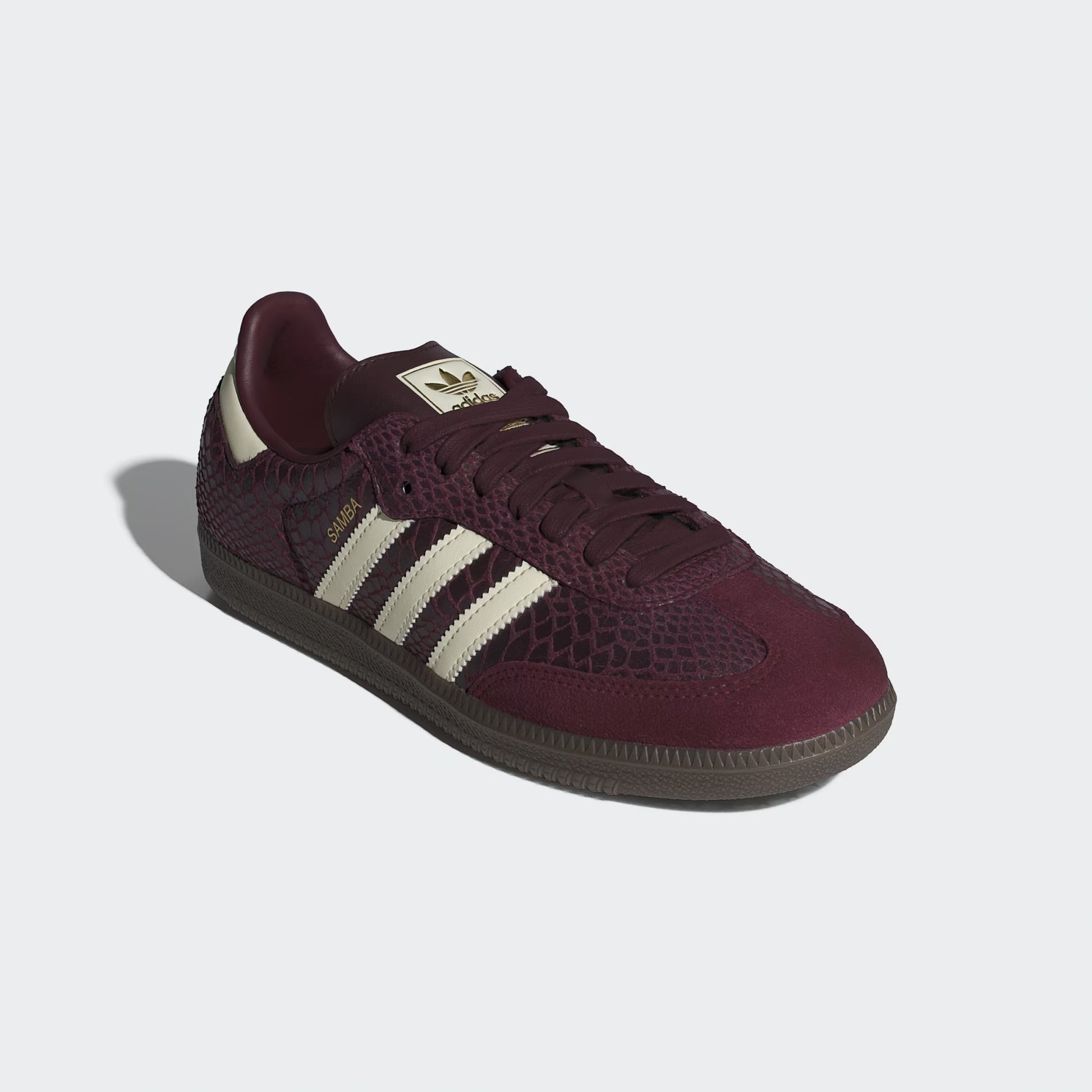 Sneakers basses Adidas Samba snakeskin maroon cream white unisexe