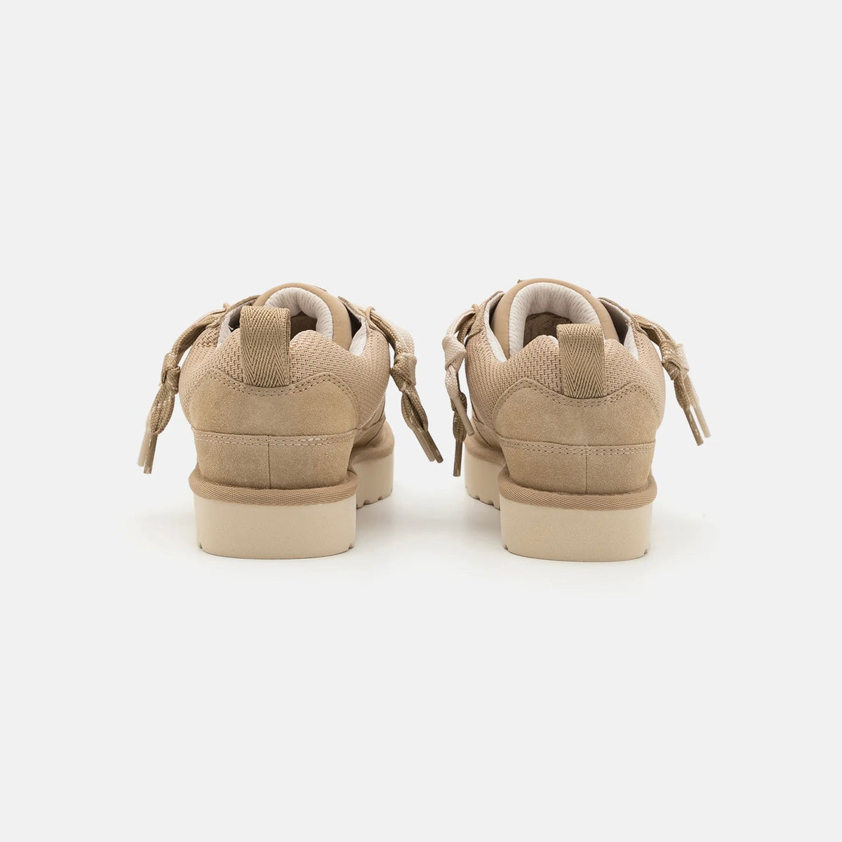 UGG Lowmel Lo Mustard Seed baskets homme et femme en daim et textile recyclé moutarde, détail semelle