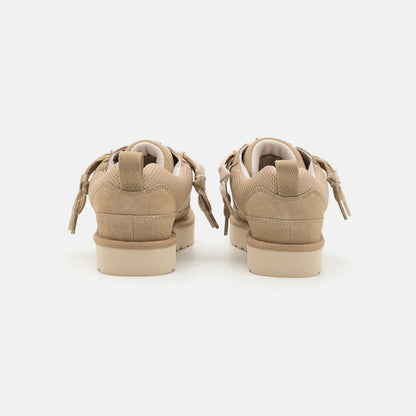 UGG Lowmel Lo Mustard Seed baskets homme et femme en daim et textile recyclé moutarde, détail semelle