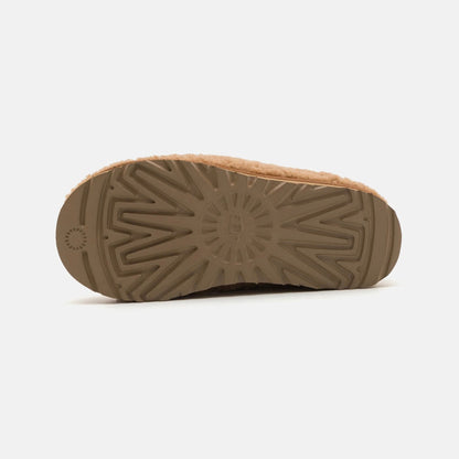 UGG Tasman Maxi Curly Chestnut chaussons femme en daim et peau de mouton marron chestnut, vue arrière