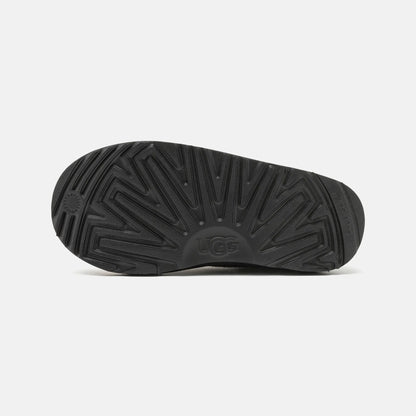 UGG Tasman II Black chaussons homme et femme en daim et peau de mouton noir, vue de dessus
