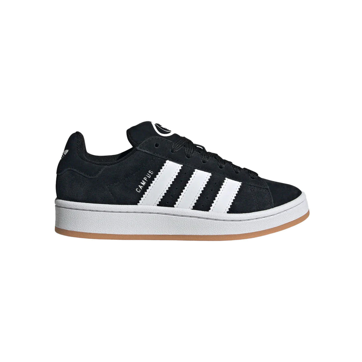 Adidas Campus 00s Black baskets basses enfant en daim noir, vue de profil