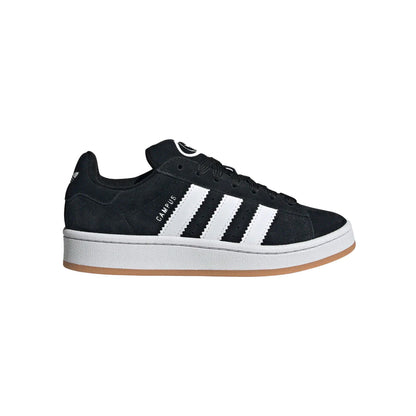 Adidas Campus 00s Black baskets basses enfant en daim noir, vue de profil