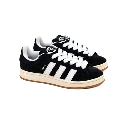 Adidas Campus 00s Black baskets basses enfant en daim noir, vue de face