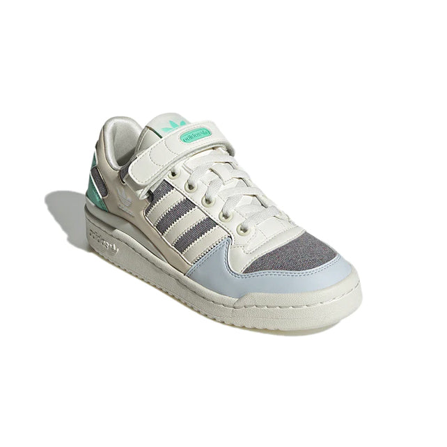 Adidas Forum Low Off White Wonder baskets basses homme et femme en cuir blanc cassé blanc, vue de face