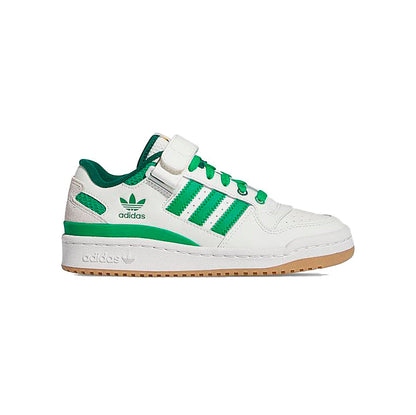 Adidas Forum Low Green baskets basses enfant en cuir vert, vue de profil