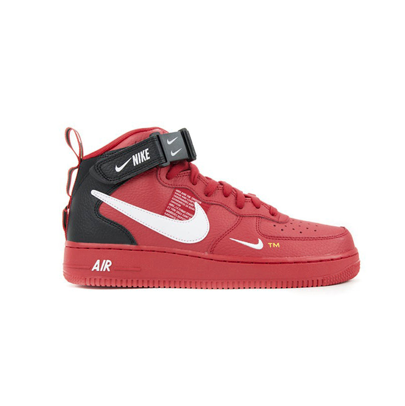 nike air force 1 mid 07 lv8 university red baskets vue latérale