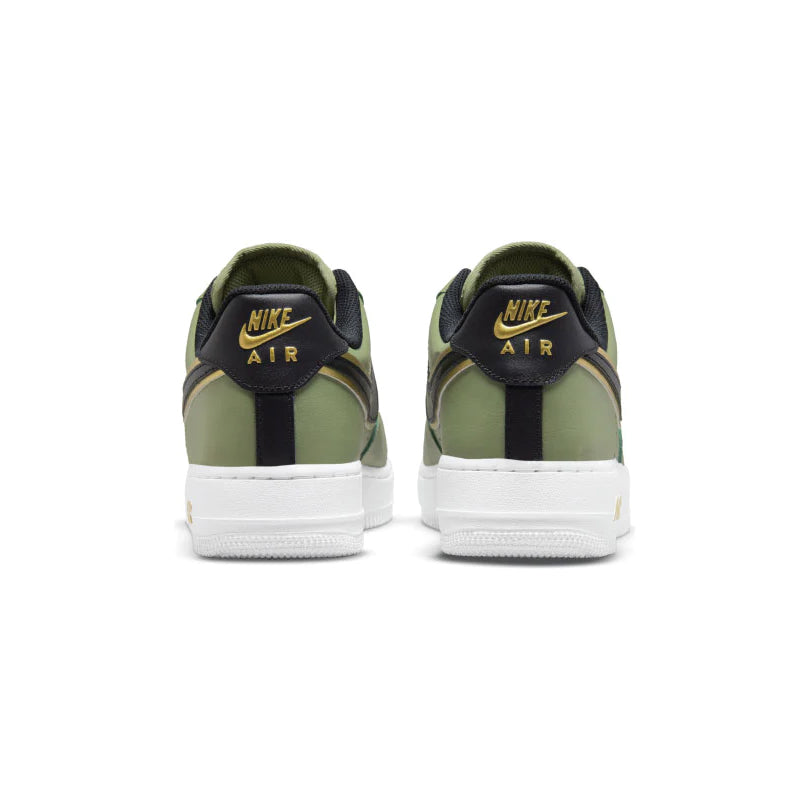 Nike Air Force 1 Low Double Swoosh Olive Gold Black, Baskets Basses Unisexe Cuir – photo 3