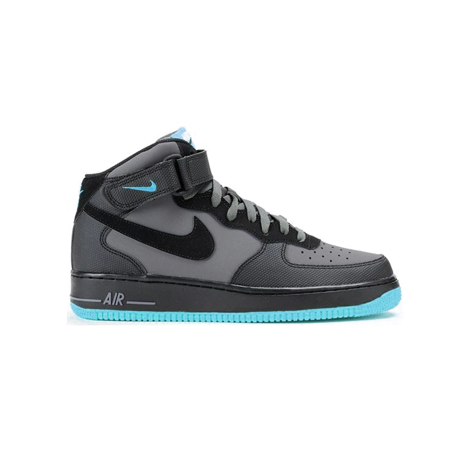 nike air force 1 mid lava blue baskets vue latérale