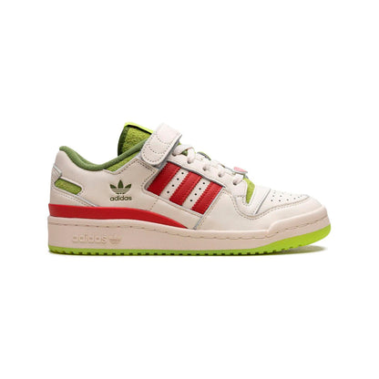 Adidas Forum Low The Grinch baskets basses homme et femme en cuir vert, vue de profil