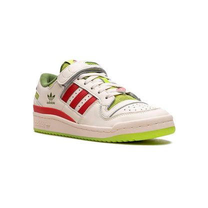 Adidas Forum Low The Grinch baskets basses homme et femme en cuir vert, vue de face