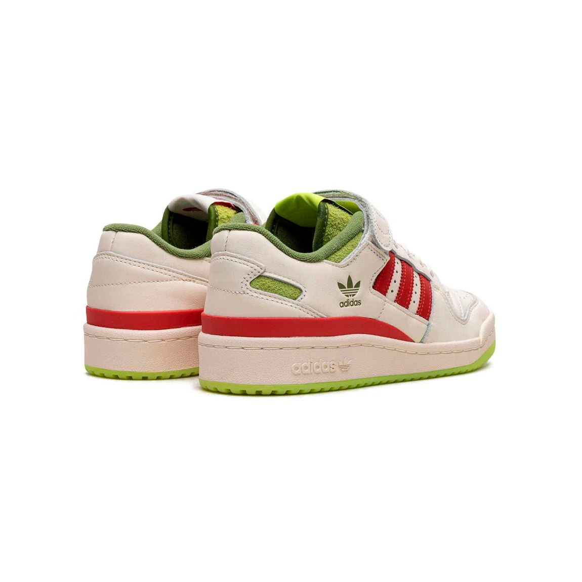 Adidas Forum Low The Grinch baskets basses homme et femme en cuir vert, détail semelle