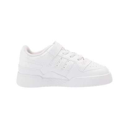 Adidas Forum Low White baskets basses enfant en cuir blanc, vue de profil