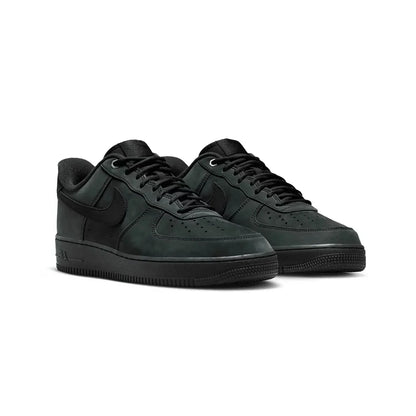 Nike Air Force 1 Low Black Nubuck Baskets Noir Homme Femme - 2