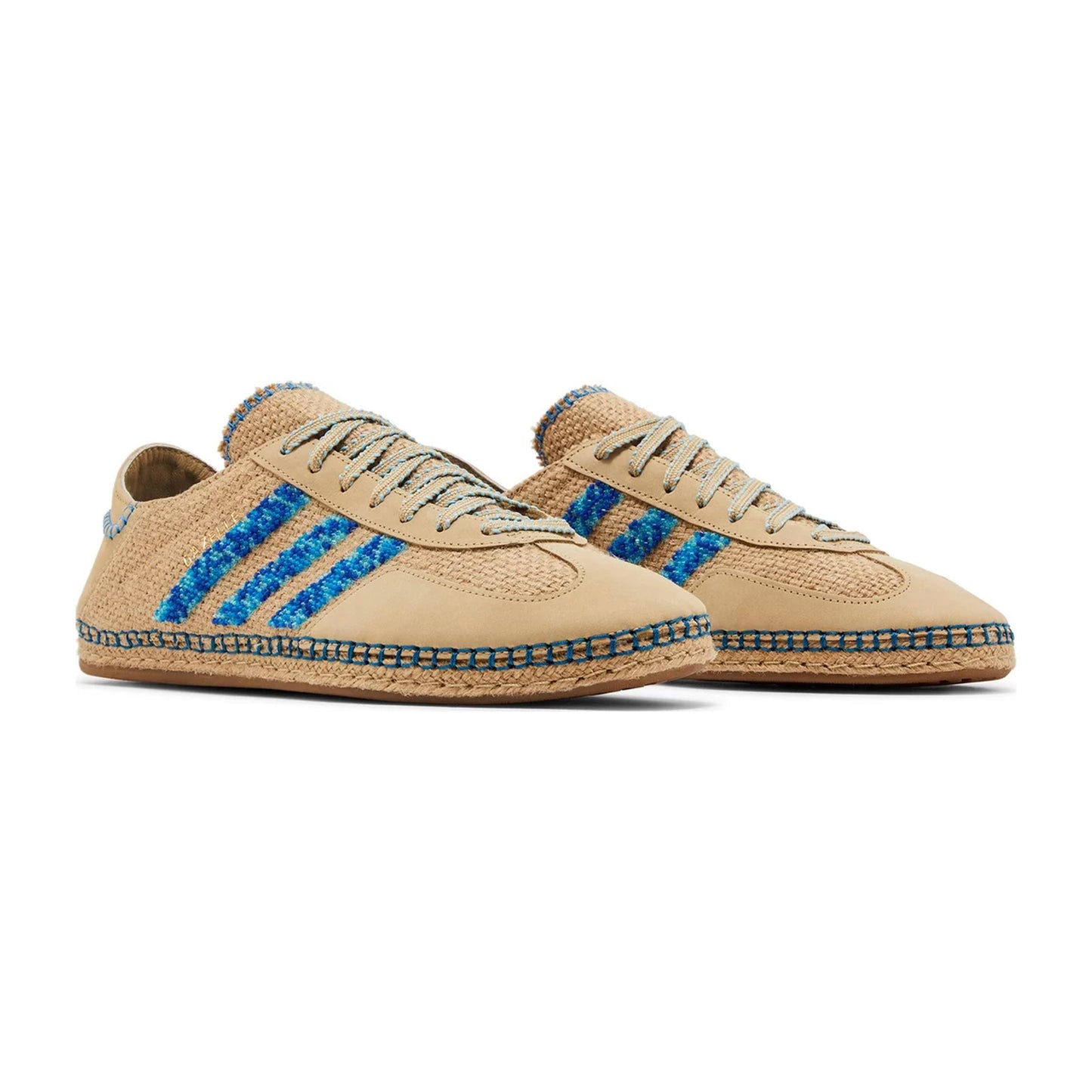 Sneakers basses Adidas Gazelle clot linen khaki light blue unisexe