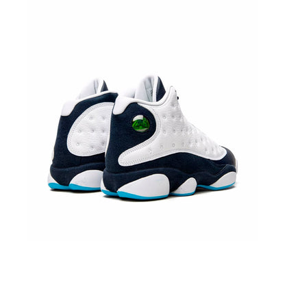 Air Jordan 13 Obsidian baskets homme et femme en cuir bleu, vue de face