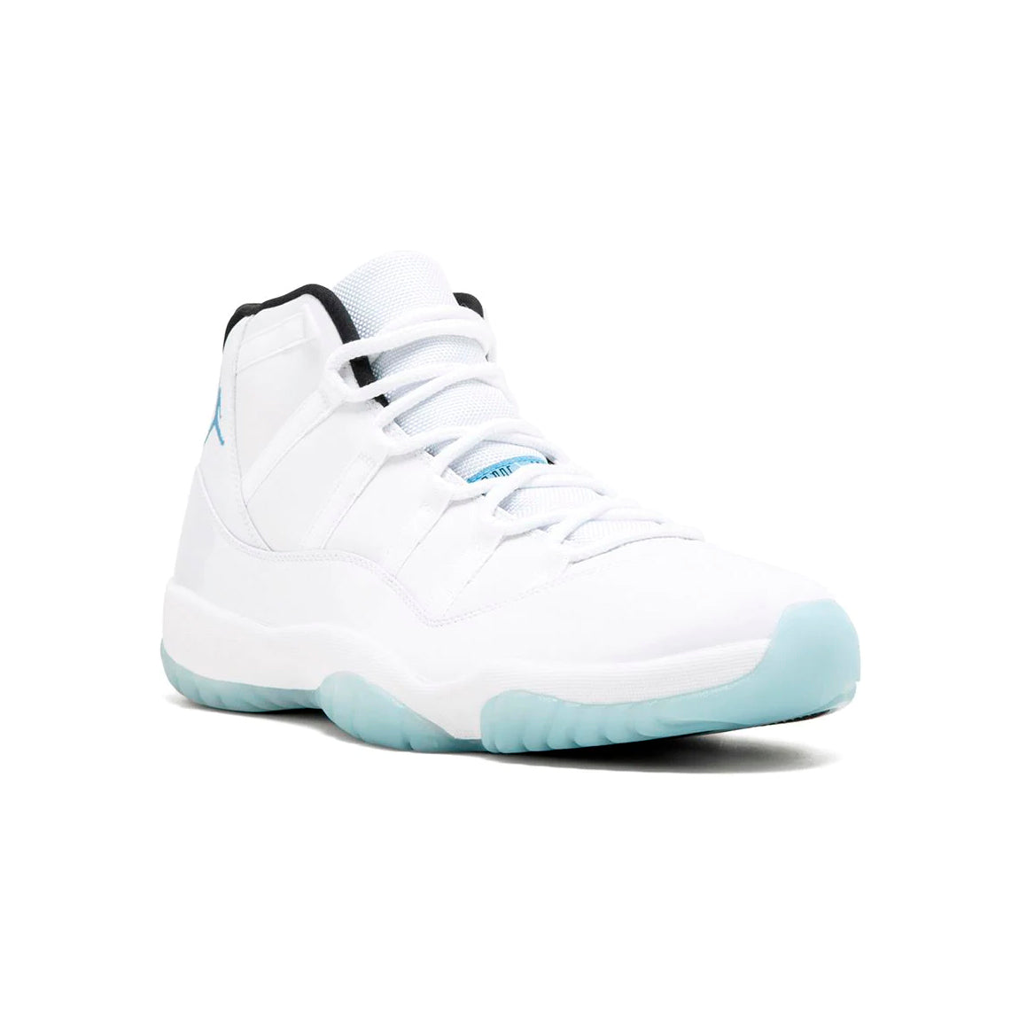 Air Jordan 11 Legend Blue baskets homme et femme en cuir verni bleu, vue de face