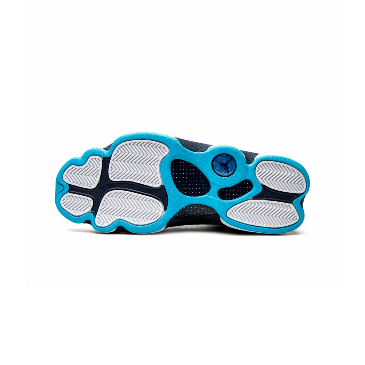 Air Jordan 13 Obsidian baskets homme et femme en cuir bleu, détail semelle