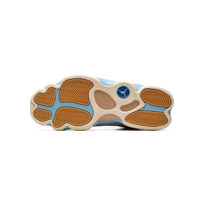 Air Jordan 13 Solefly I'd Rather Be Fishing baskets homme et femme en daim bleu gris, détail semelle