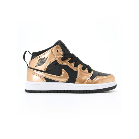 Air Jordan 1 Mid Baskets Blanc Or Enfant - 1