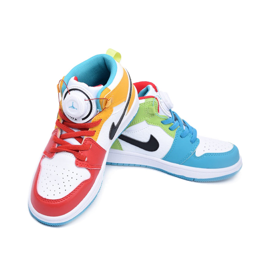 Jordan Air Jordan 1 Mid Multicolor baskets mi-montantes enfant en cuir multicolore, vue de face