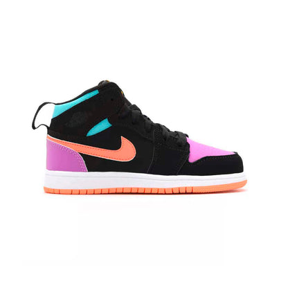 Jordan Air Jordan 1 Mid Candy baskets mi-montantes enfant en cuir multicolore, vue de profil