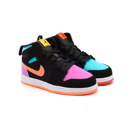 Jordan Air Jordan 1 Mid Candy baskets mi-montantes enfant en cuir multicolore, vue de face